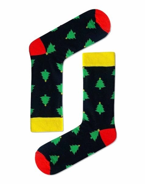 Çam Ağacı Desenli Renkli Çorap