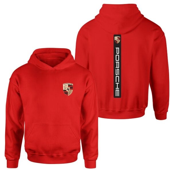 Porsche V Graphic Black Hoodie L - Kırmızı | OUTLET