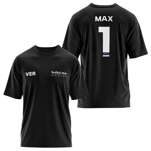 Max Verstappen Red Bull Racing White #1 Oversize Tişört XL - Siyah