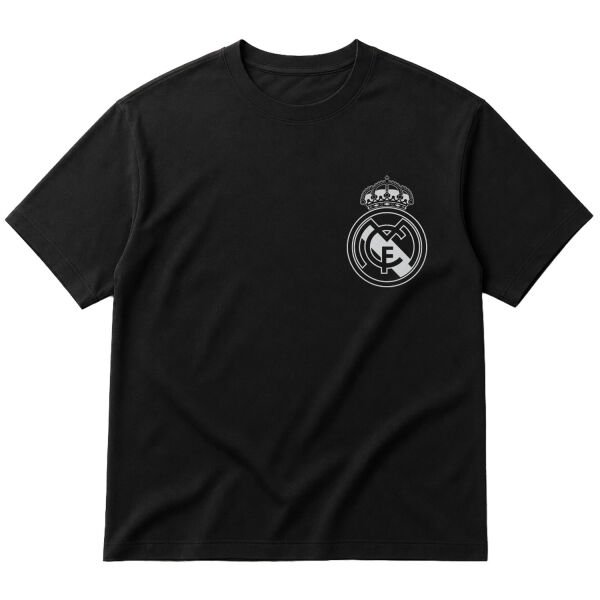 Real Madrid Badge Oversize Tişört M - Siyah