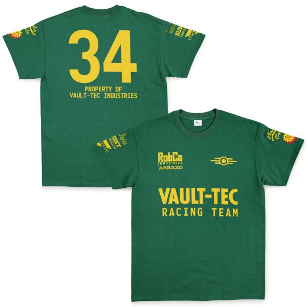VAULT-TEC Racing Team Tişört L - Nefti Yeşili