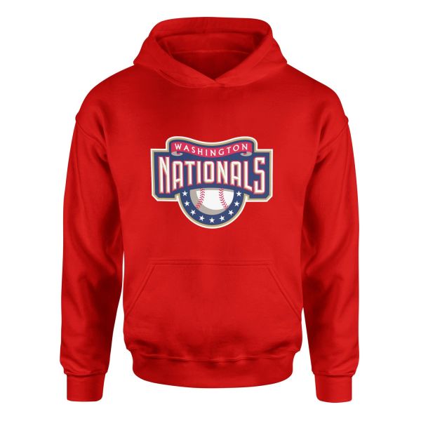 Washington NATIONALS Retro Hoodie L - Kırmızı