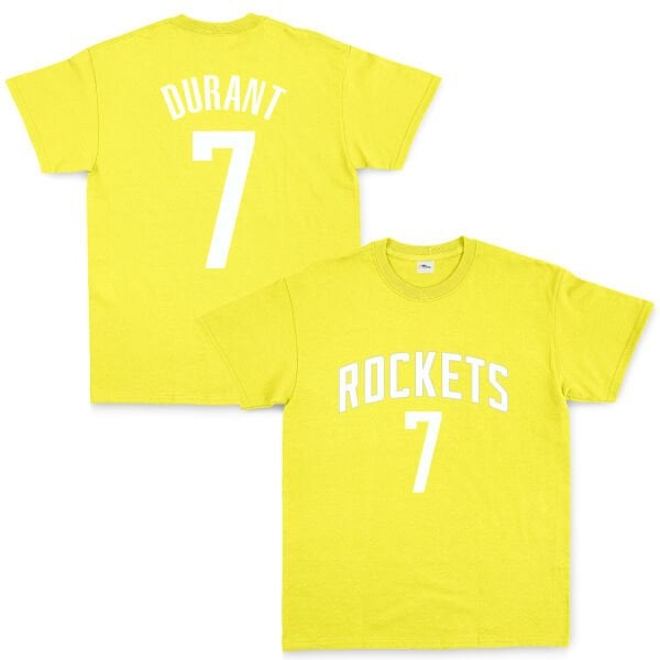 Kevin Durant 7 Rockets Jersey Tişört S - Sarı