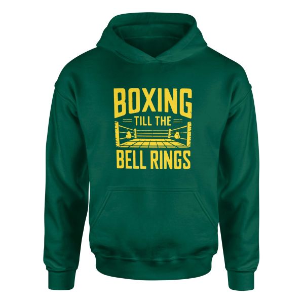 Boxing Till The Bell Rings Hoodie XL - Nefti Yeşili