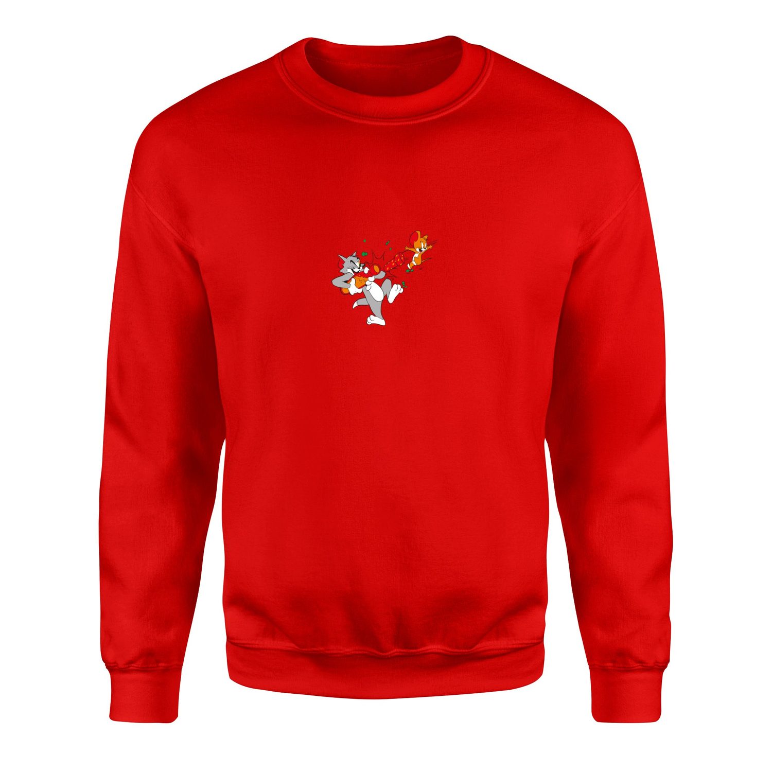 Tom vs Jerry Sweatshirt XXL - Kırmızı