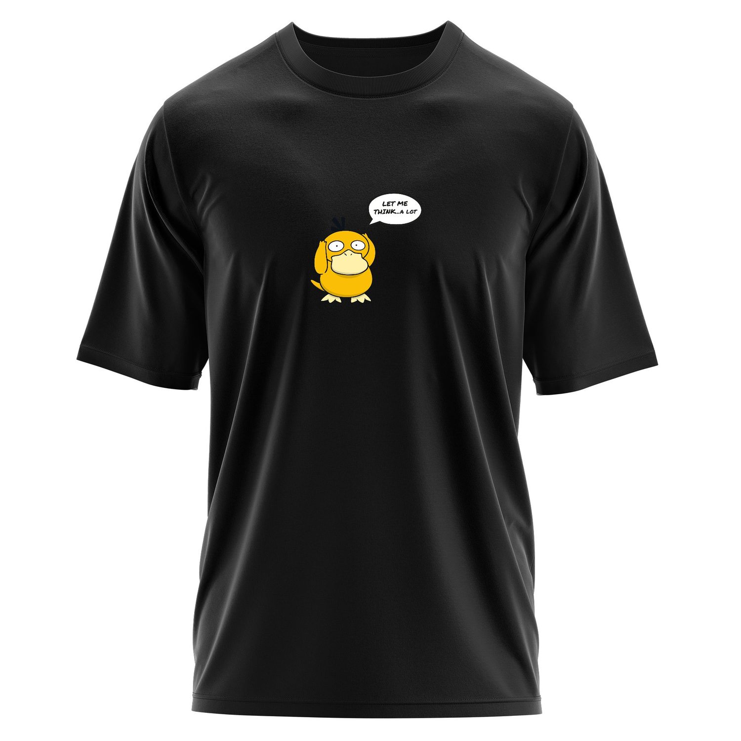 Let Me Think… A Lot | Psyduck Oversize Tişört XL - Siyah