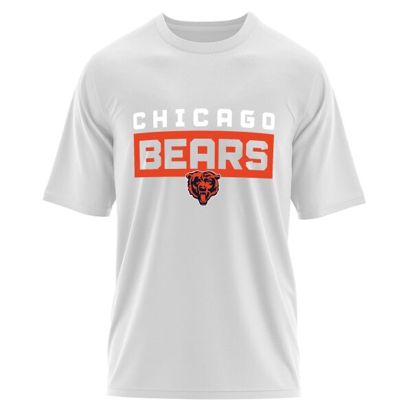Chicago BEARS Bear Nation Oversize Tişört L - Beyaz