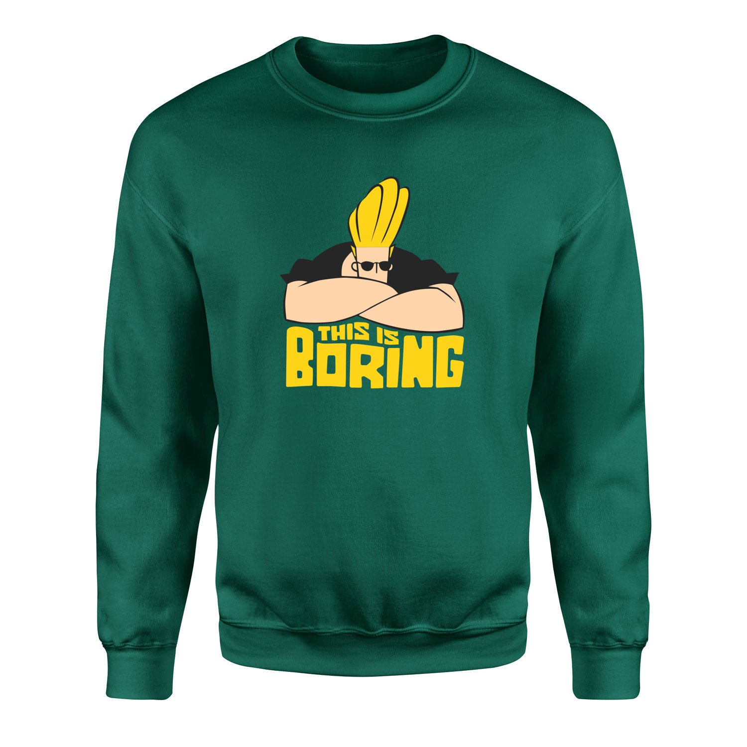 This is Boring | Johnny Bravo Sweatshirt S - Nefti Yeşili