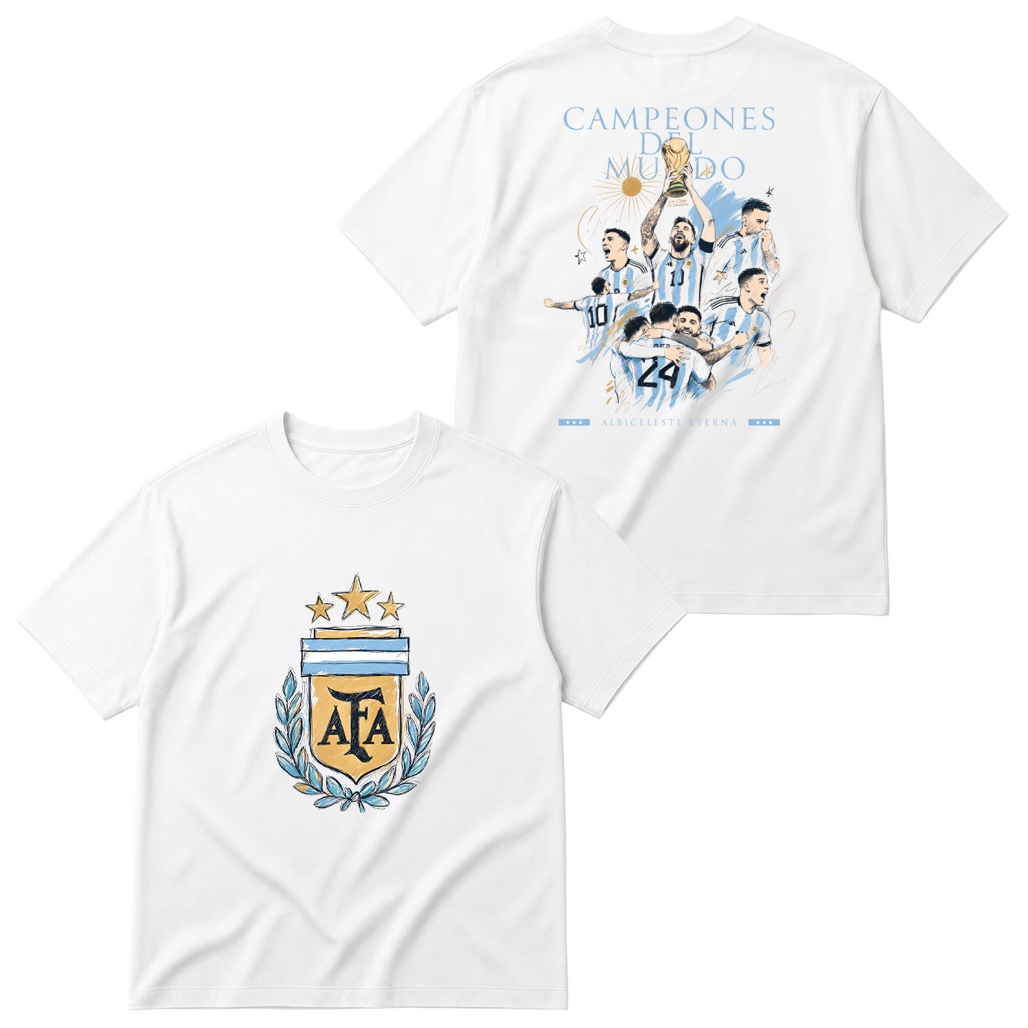 Argentina Campeones Del Mundo 24 Heritage Oversize Tişört