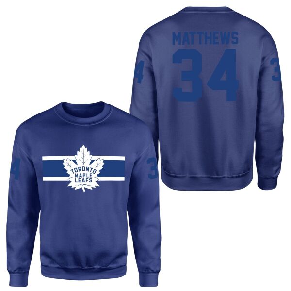 Auston Matthews Toronto Maple Leafs B NHL Jersey Sweatshirt XL - İndigo Mavisi