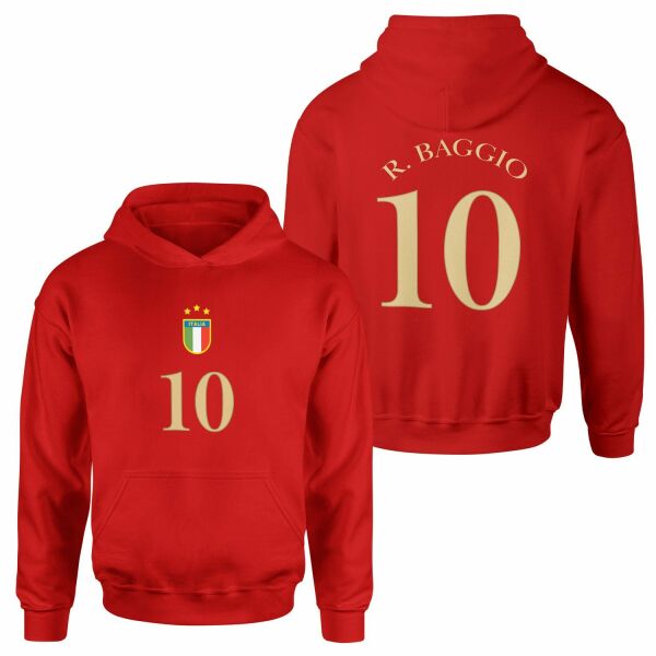 Roberto Baggio 10 Forma Hoodie XXL - Kırmızı
