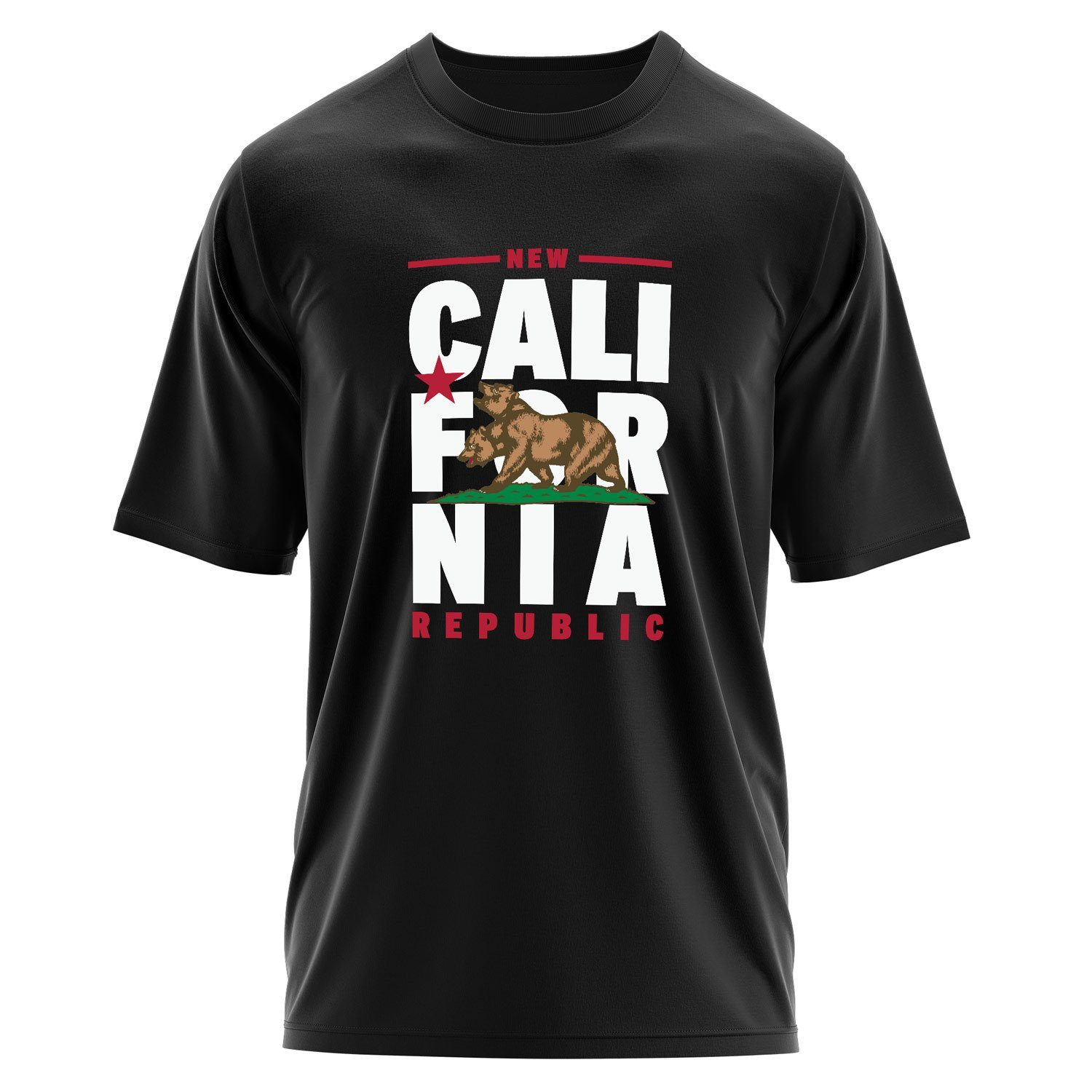 New California Republic Banner Oversize Tişört S - Siyah