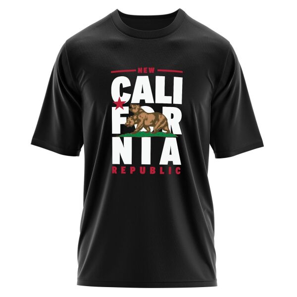 New California Republic Banner Oversize Tişört S - Siyah