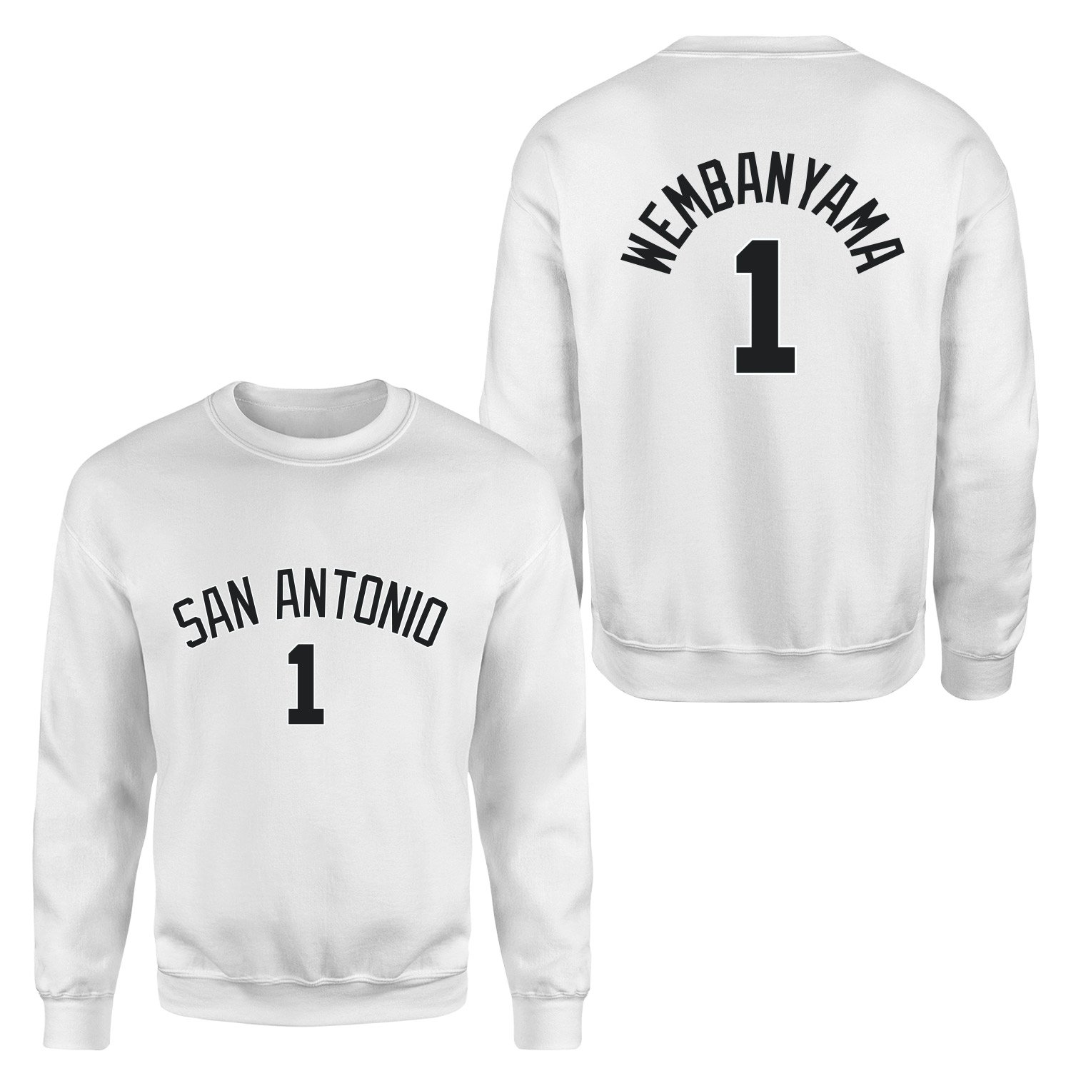 Victor Wembanyama 1 San Antonio Forma Sweatshirt L - Beyaz