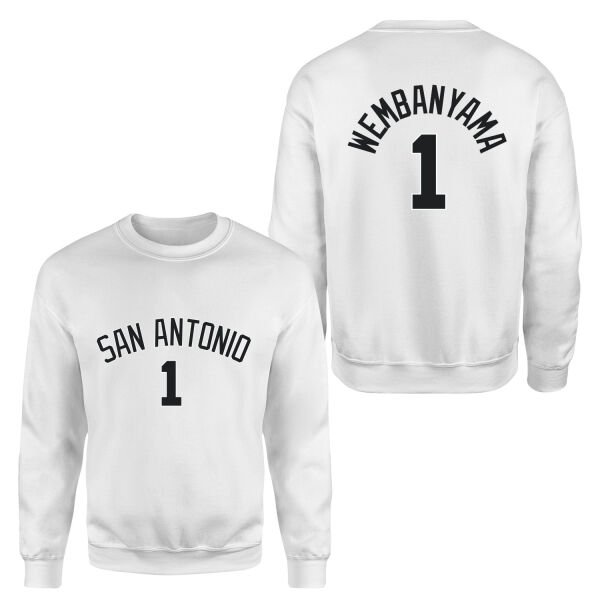 Victor Wembanyama 1 San Antonio Forma Sweatshirt L - Beyaz