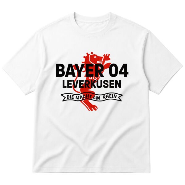 B04 Leverkusen Die Macht Am Rhein Oversize Tişört L - Beyaz