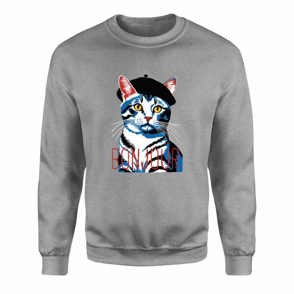 Bonjour Sweatshirt L - Gri