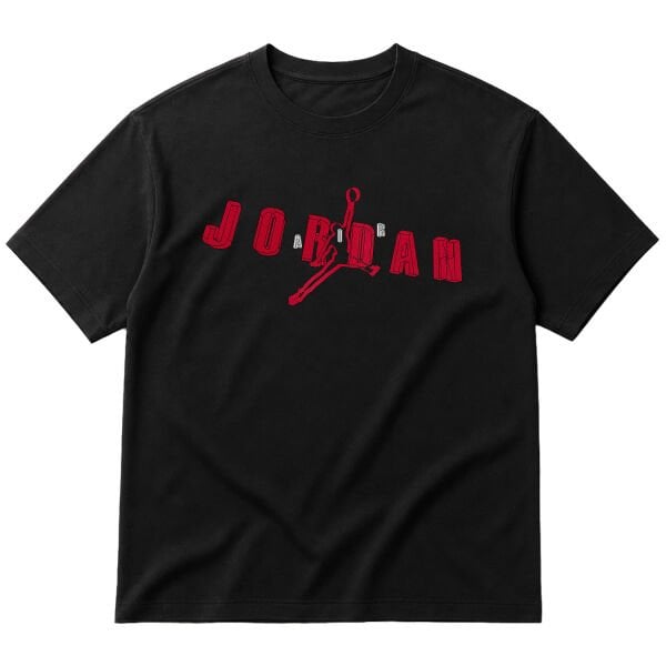 Air Jordan Wireframe Oversize Tişört S - Siyah