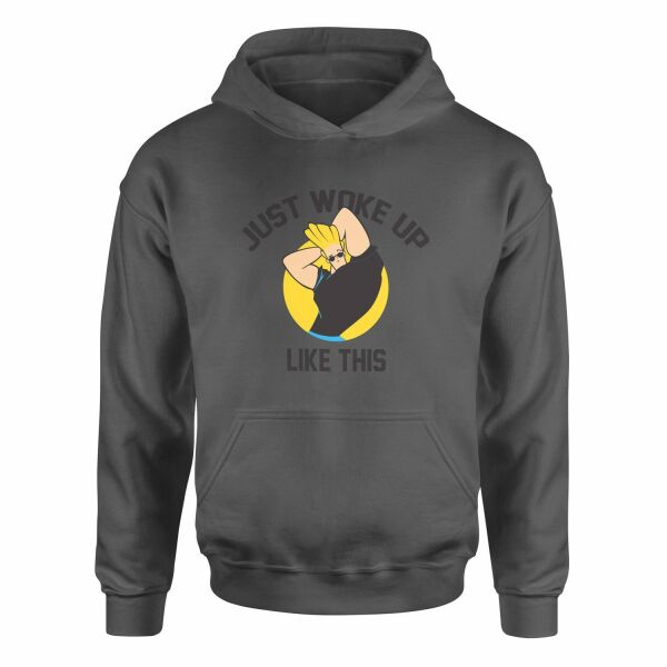 Just Woke Up Like This | Johnny Bravo Hoodie M - Füme