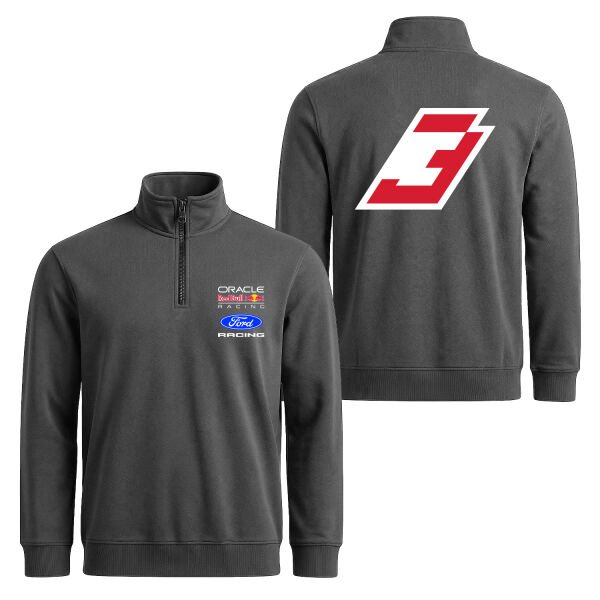 Max Verstappen Red Bull Jersey Yarım Fermuarlı Sweatshirt S - Füme