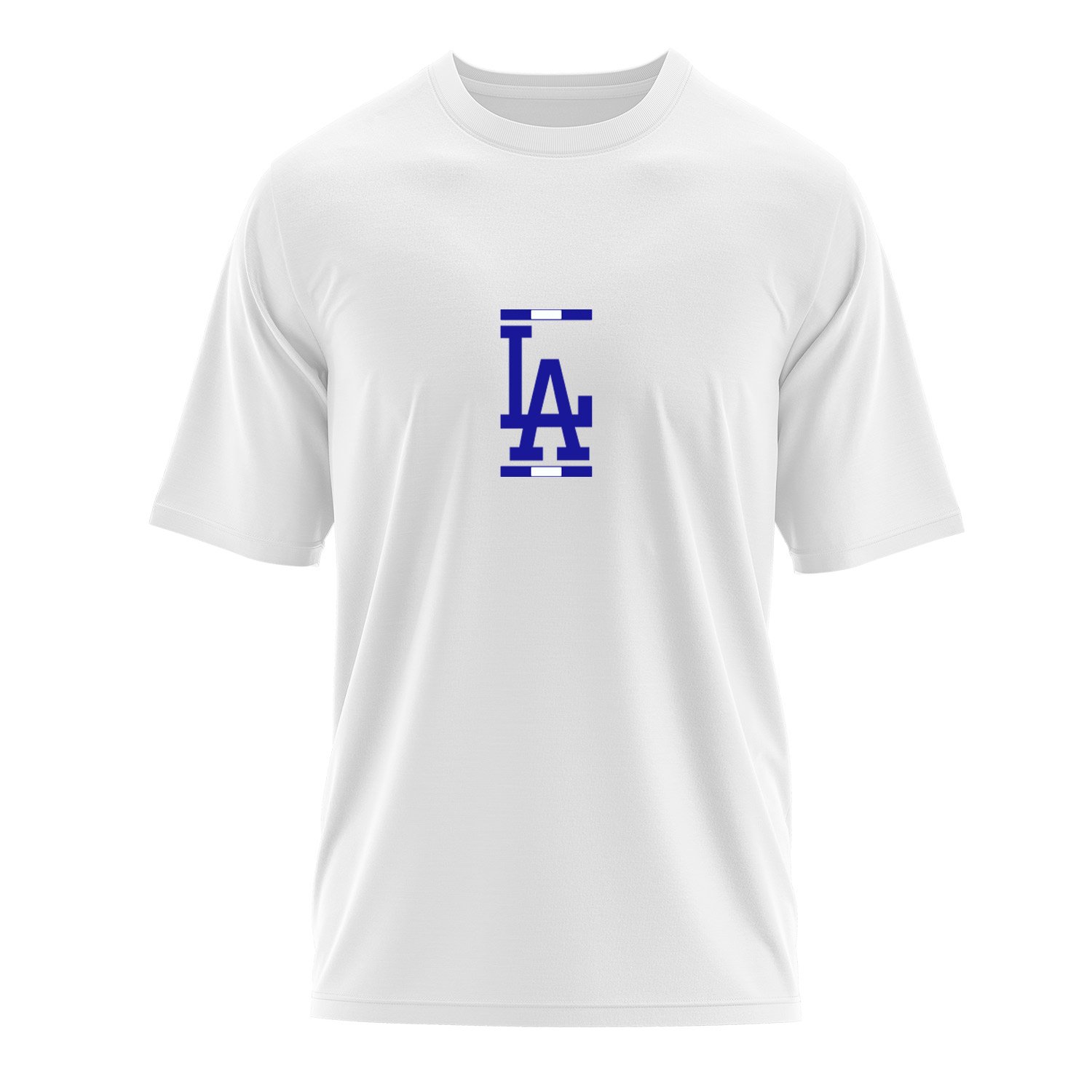 LA Blue White Oversize Tişört S - Beyaz