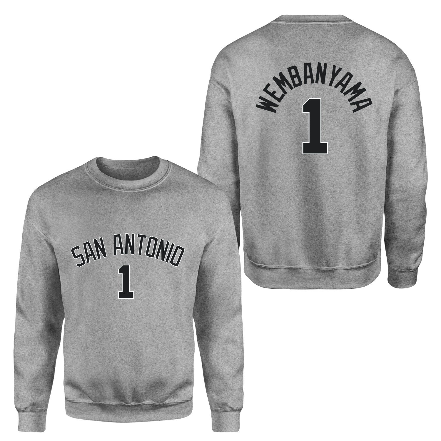 Victor Wembanyama 1 San Antonio Forma Sweatshirt S - Gri