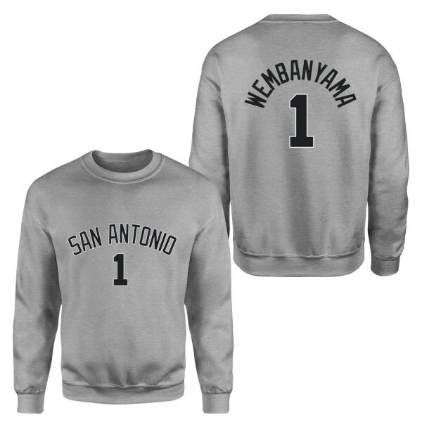 Victor Wembanyama 1 San Antonio Forma Sweatshirt S - Gri