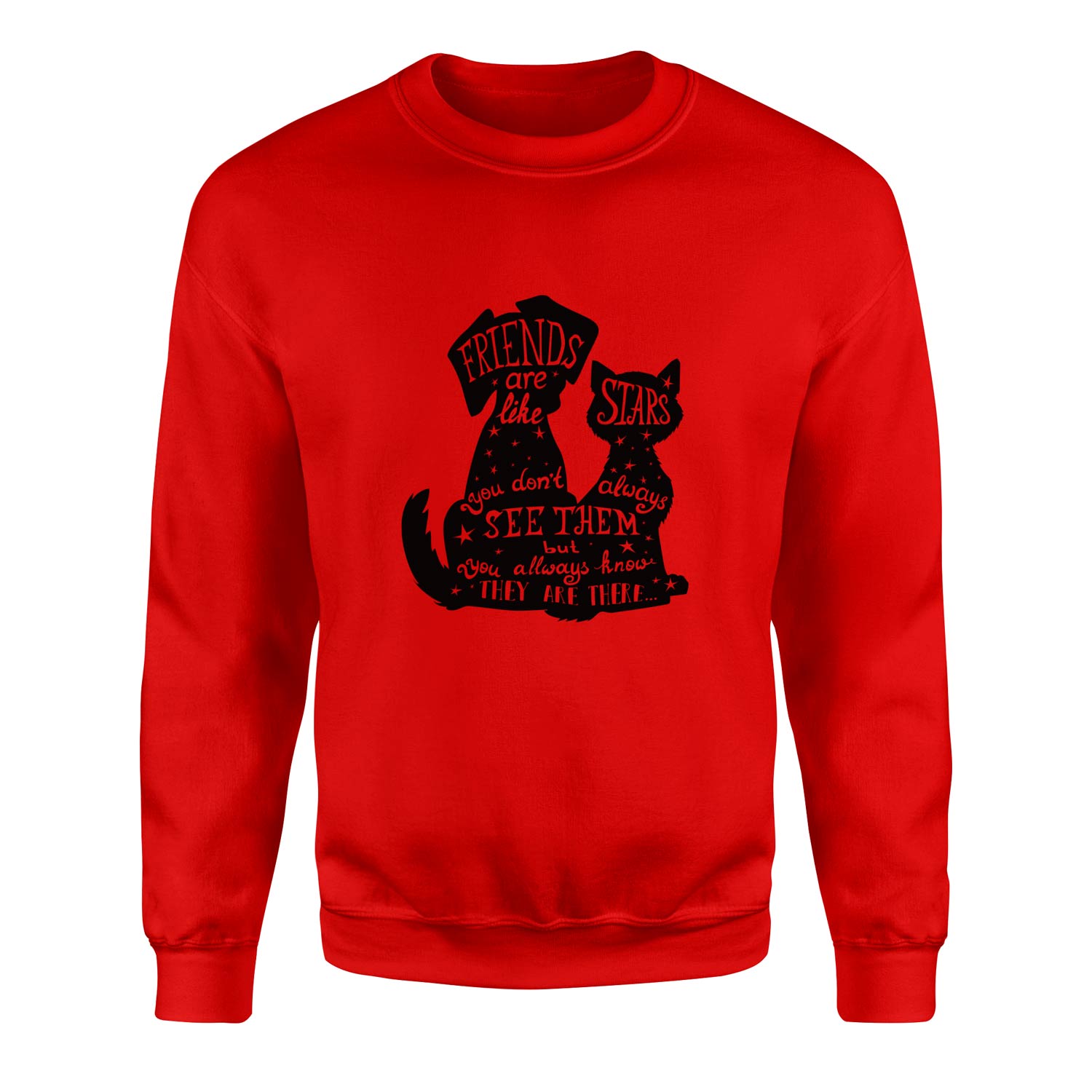 Friends are Like Stars Sweatshirt M - Kırmızı