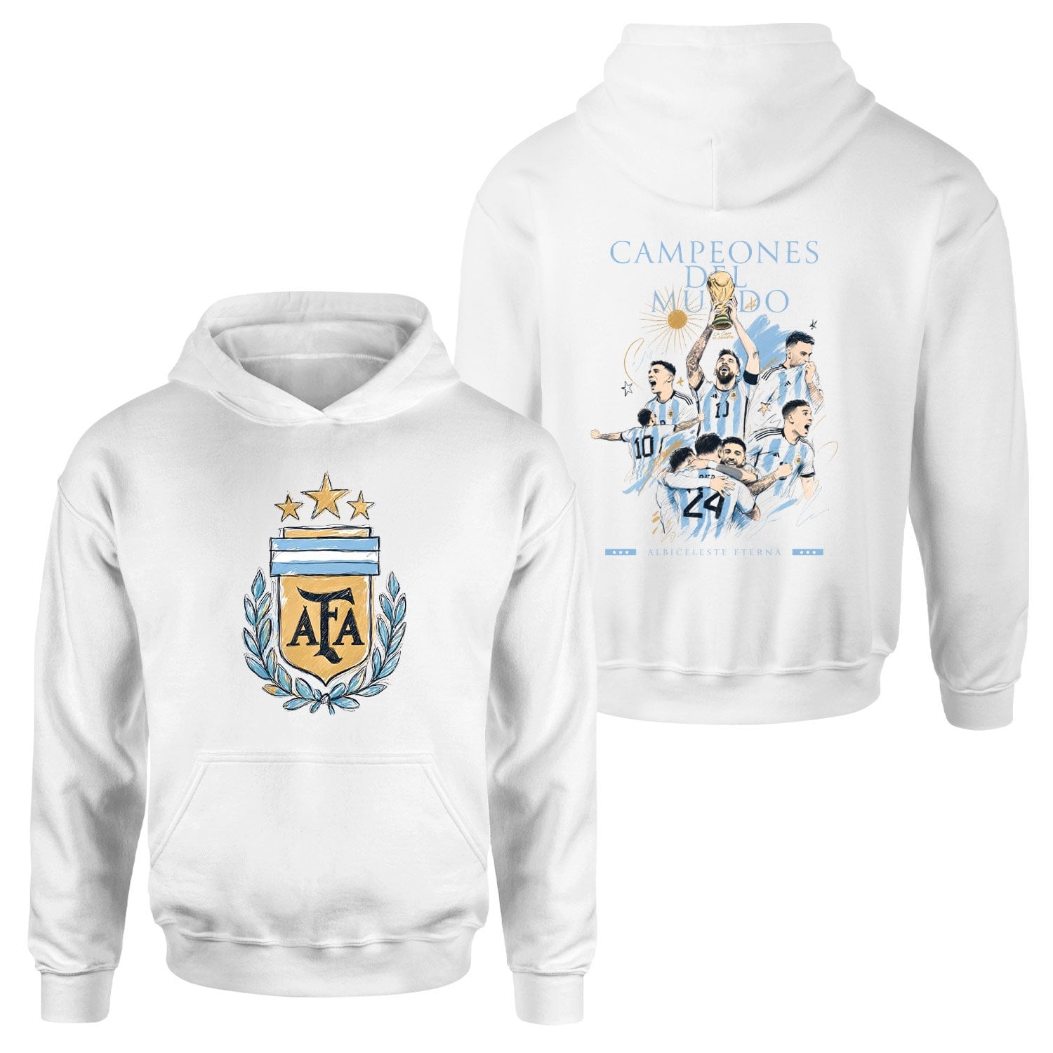 Argentina Campeones Del Mundo 24 Heritage Hoodie