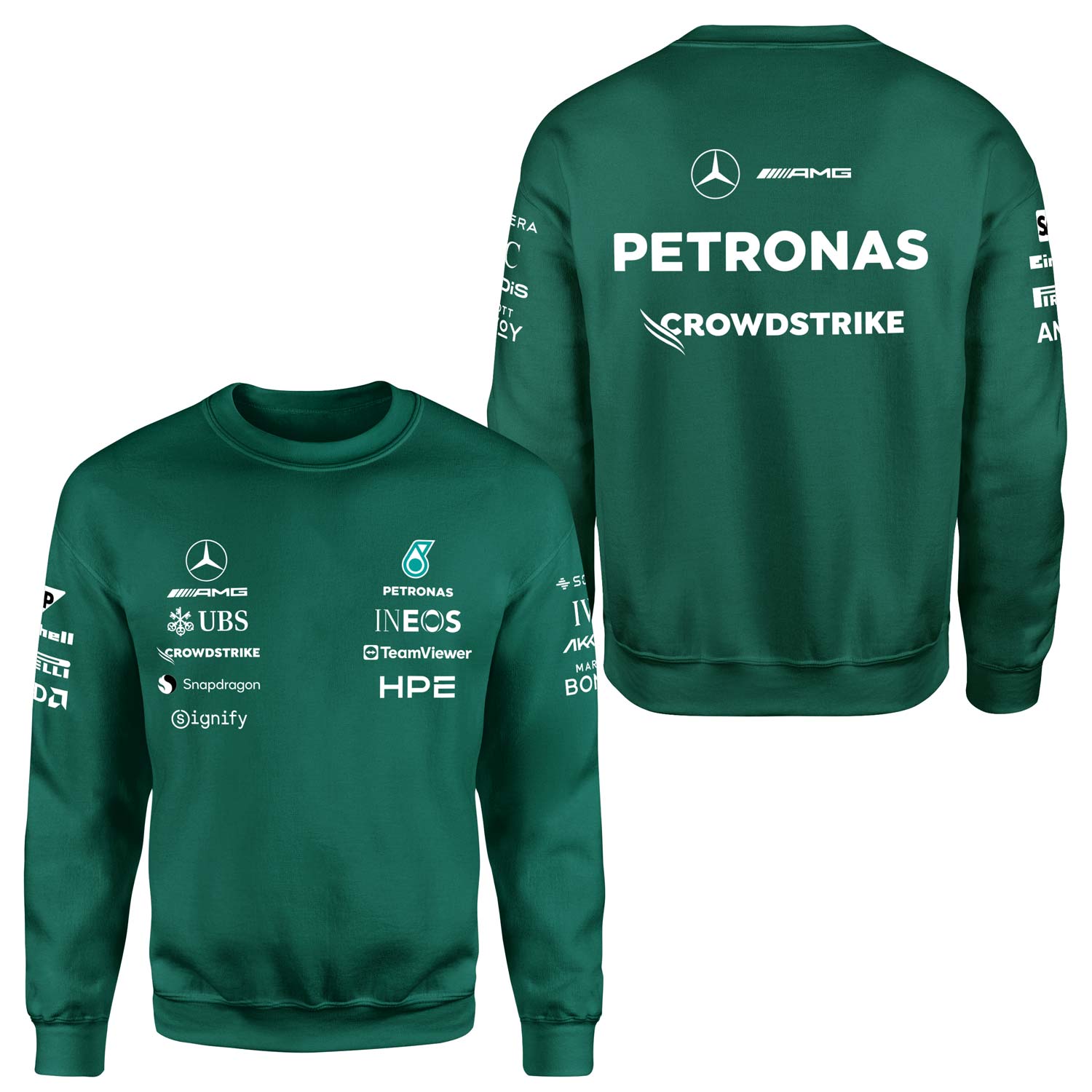 Mercedes AMG Petronas 2026 Teamline Sweatshirt XXL - Nefti Yeşili