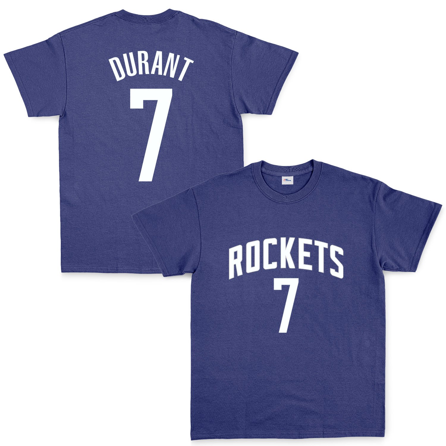 Kevin Durant 7 Rockets Jersey Tişört XL - İndigo Mavisi