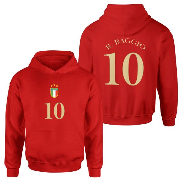 Roberto Baggio 10 Forma Hoodie M - Kırmızı
