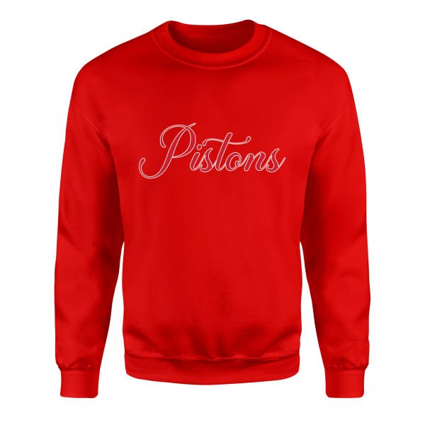 Pistons Cursive Sweatshirt XL - Kırmızı