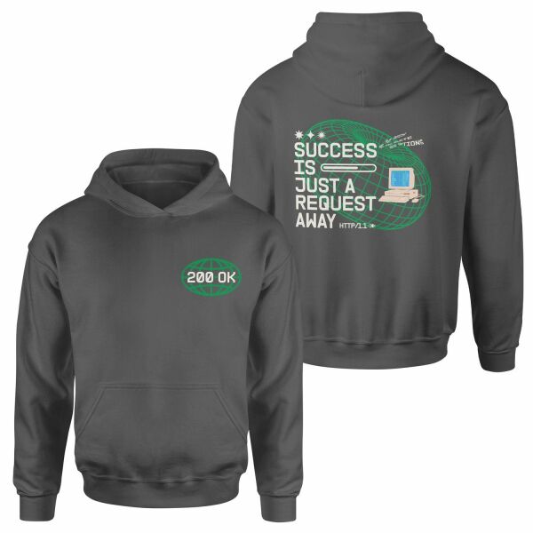 HTTP 200 OK: Success Is Just A Request Away Hoodie S - Füme