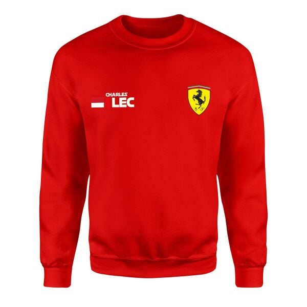 Charles Leclerc Ferrari Name Tag Sweatshirt M - Kırmızı | OUTLET