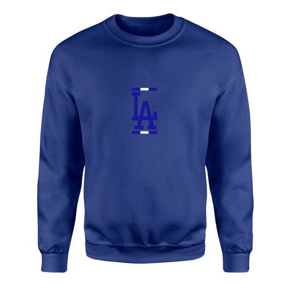LA Blue White Sweatshirt S - İndigo Mavisi