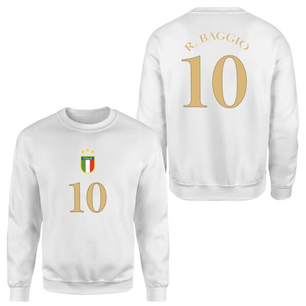 Roberto Baggio 10 Forma Sweatshirt L - Beyaz
