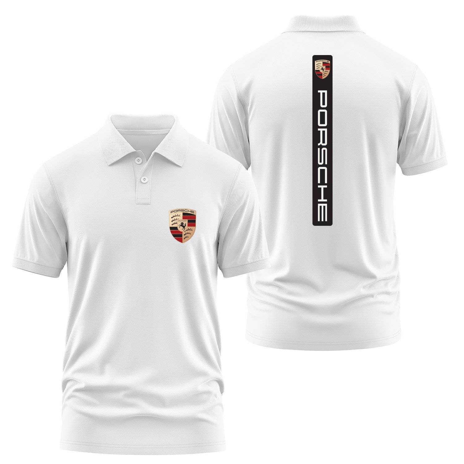 Porsche V Graphic Black Polo Tişört