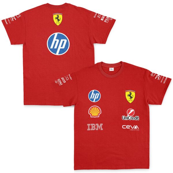 Scuderia Ferrari Teamline 2025 Tişört L - Kırmızı
