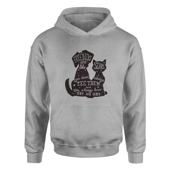 Friends are Like Stars Hoodie XL - Gri