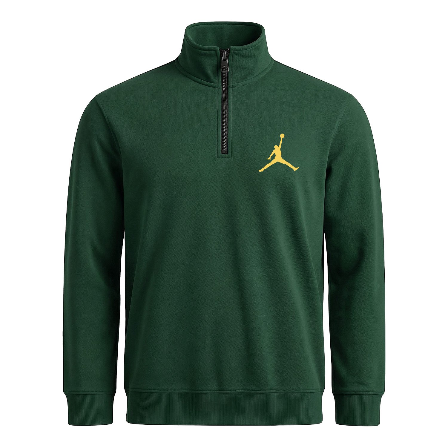 Air Jordan Gold Stroked Yarım Fermuarlı Sweatshirt S - Nefti Yeşili