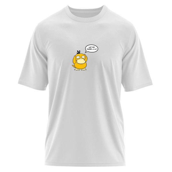 Let Me Think… A Lot | Psyduck Oversize Tişört L - Beyaz