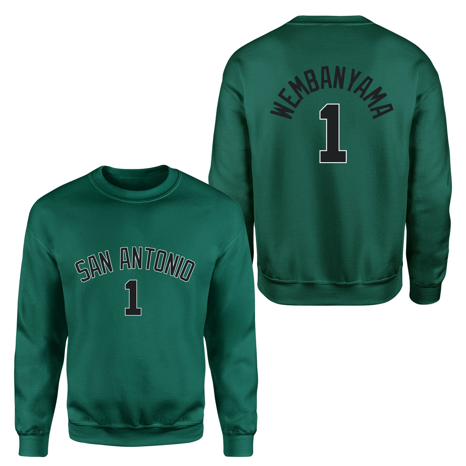 Victor Wembanyama 1 San Antonio Forma Sweatshirt L - Nefti Yeşili