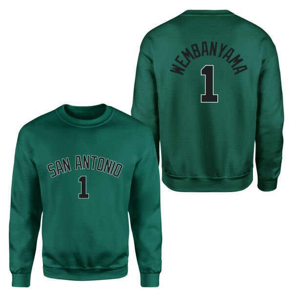 Victor Wembanyama 1 San Antonio Forma Sweatshirt L - Nefti Yeşili