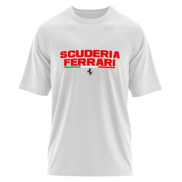 Scuderia Ferrari Italia Reds Text Oversize Tişört