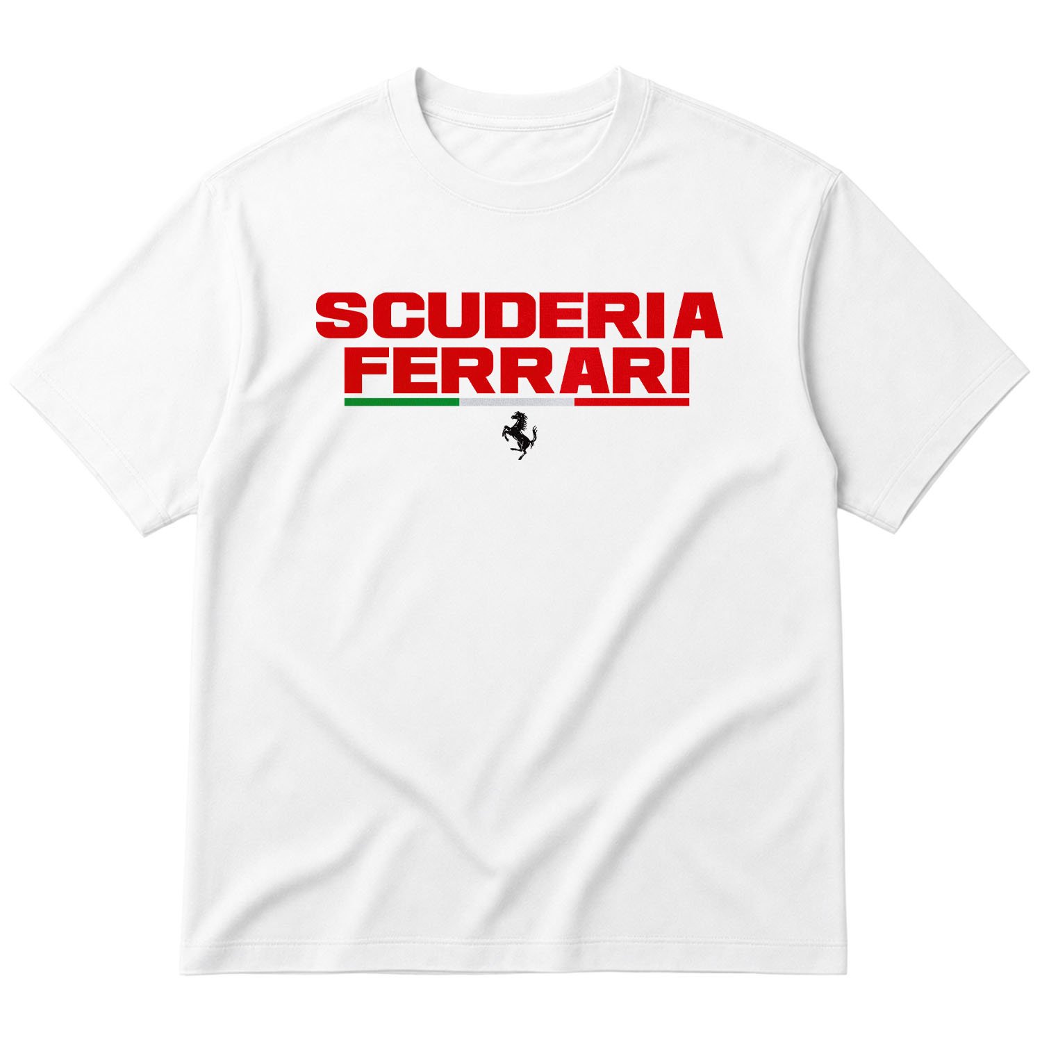 Scuderia Ferrari Italia Reds Text Oversize Tişört