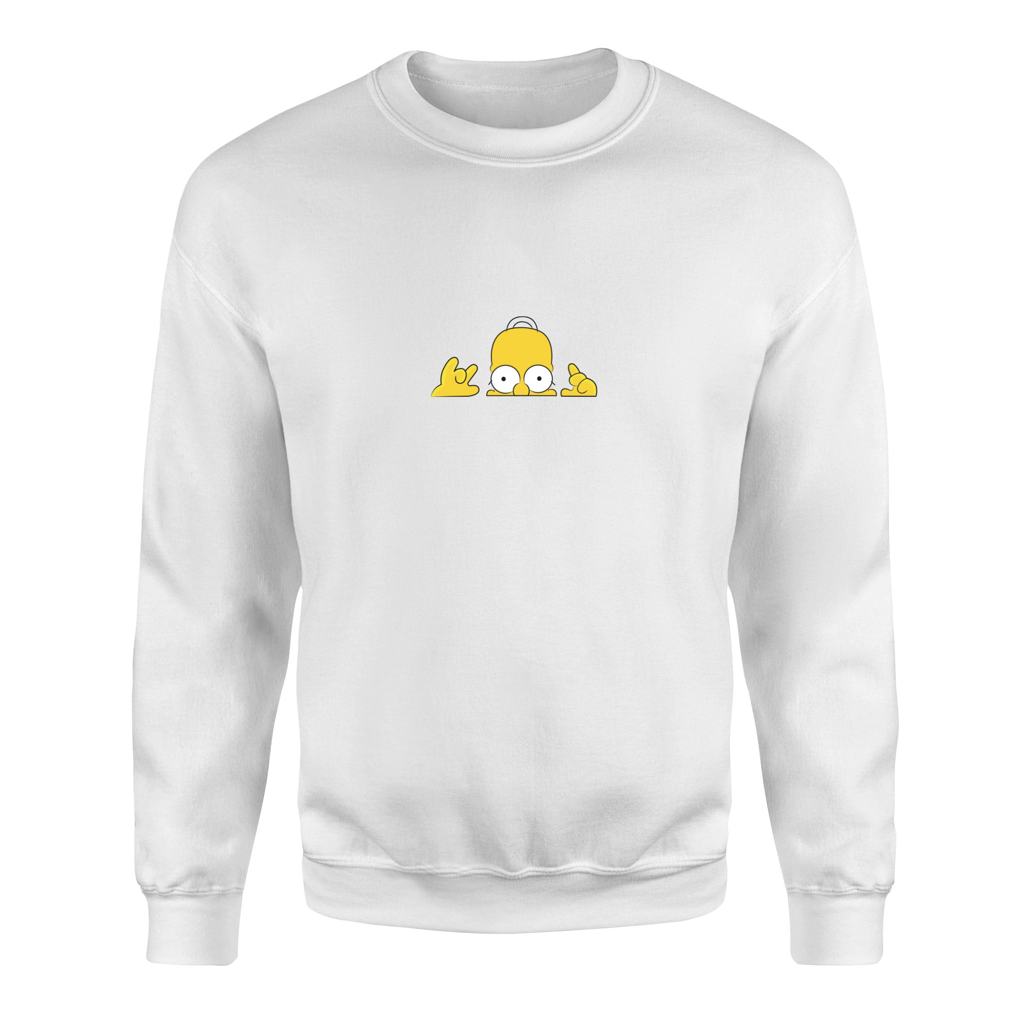 Homer Simpson, Lazy Genius | The Simpsons Sweatshirt XXL - Beyaz