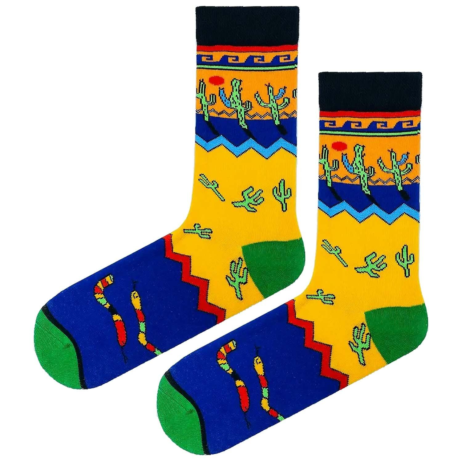 Vahşı Batı Kaktüs Desenli Spor Çorap