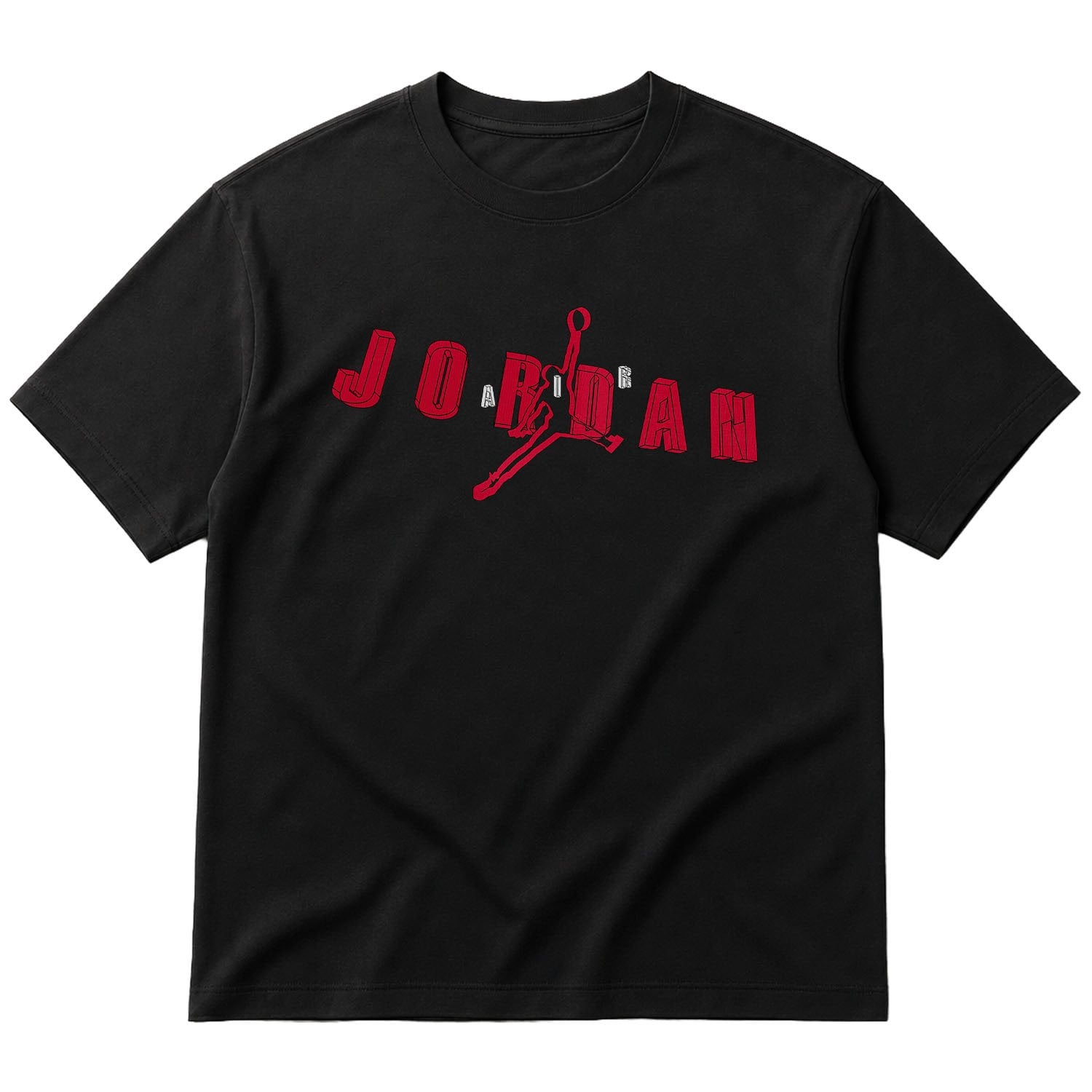 Air Jordan Wireframe Oversize Tişört XL - Siyah