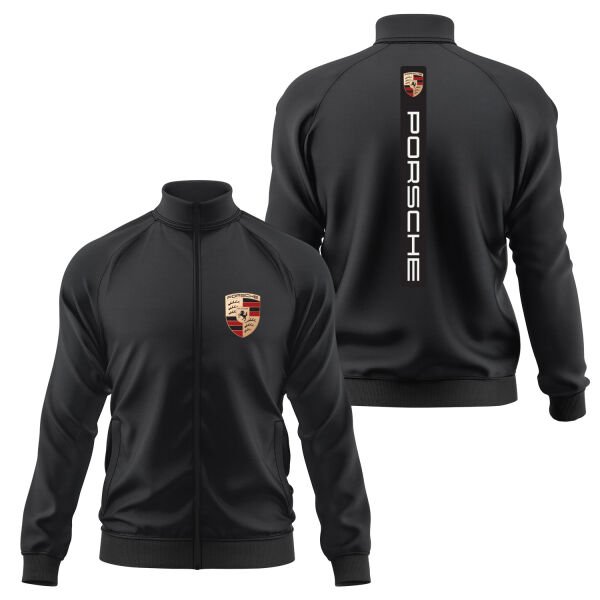 Porsche V Graphic Black Fermuarlı Sweatshirt S - Siyah